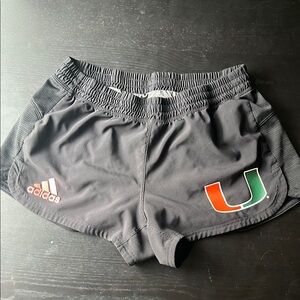 The U Adidas Black Athletic Shorts with Elastic Waistband